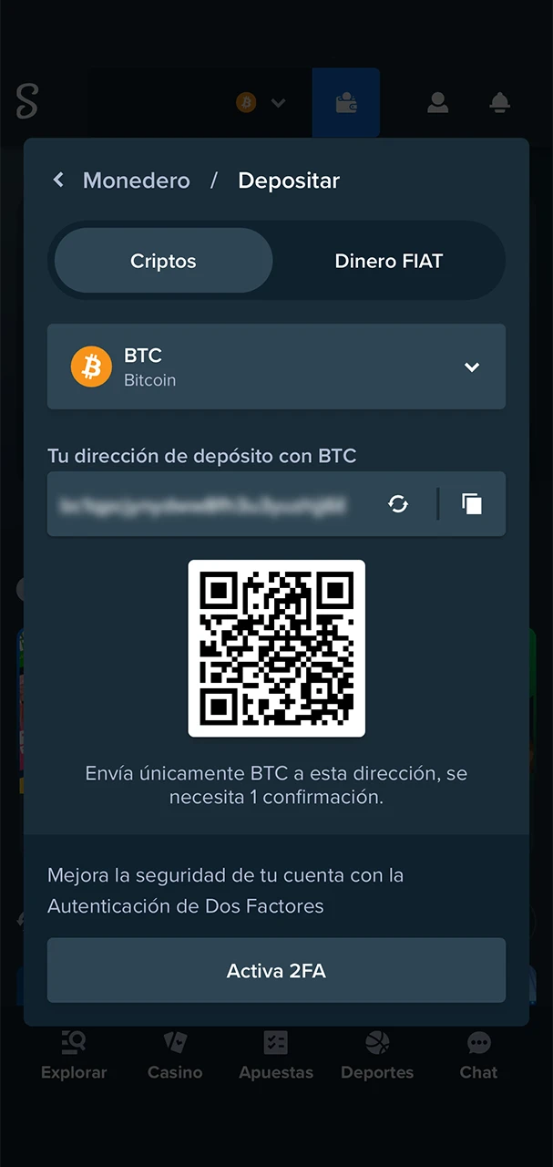 Explora la lista de criptomonedas disponibles para depositar en Stake Casino.