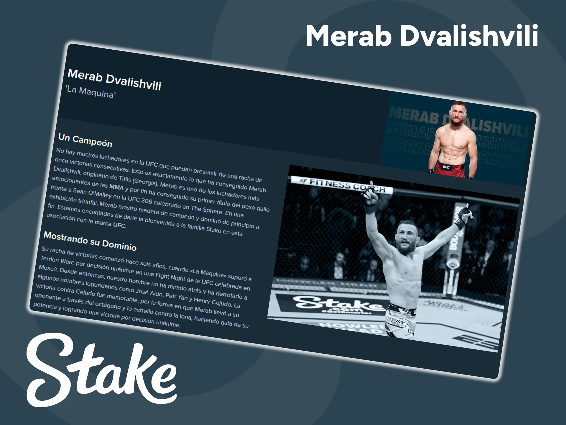 Descubra las ventajas de la colaboración entre Stake y Merab Dvalishvili.