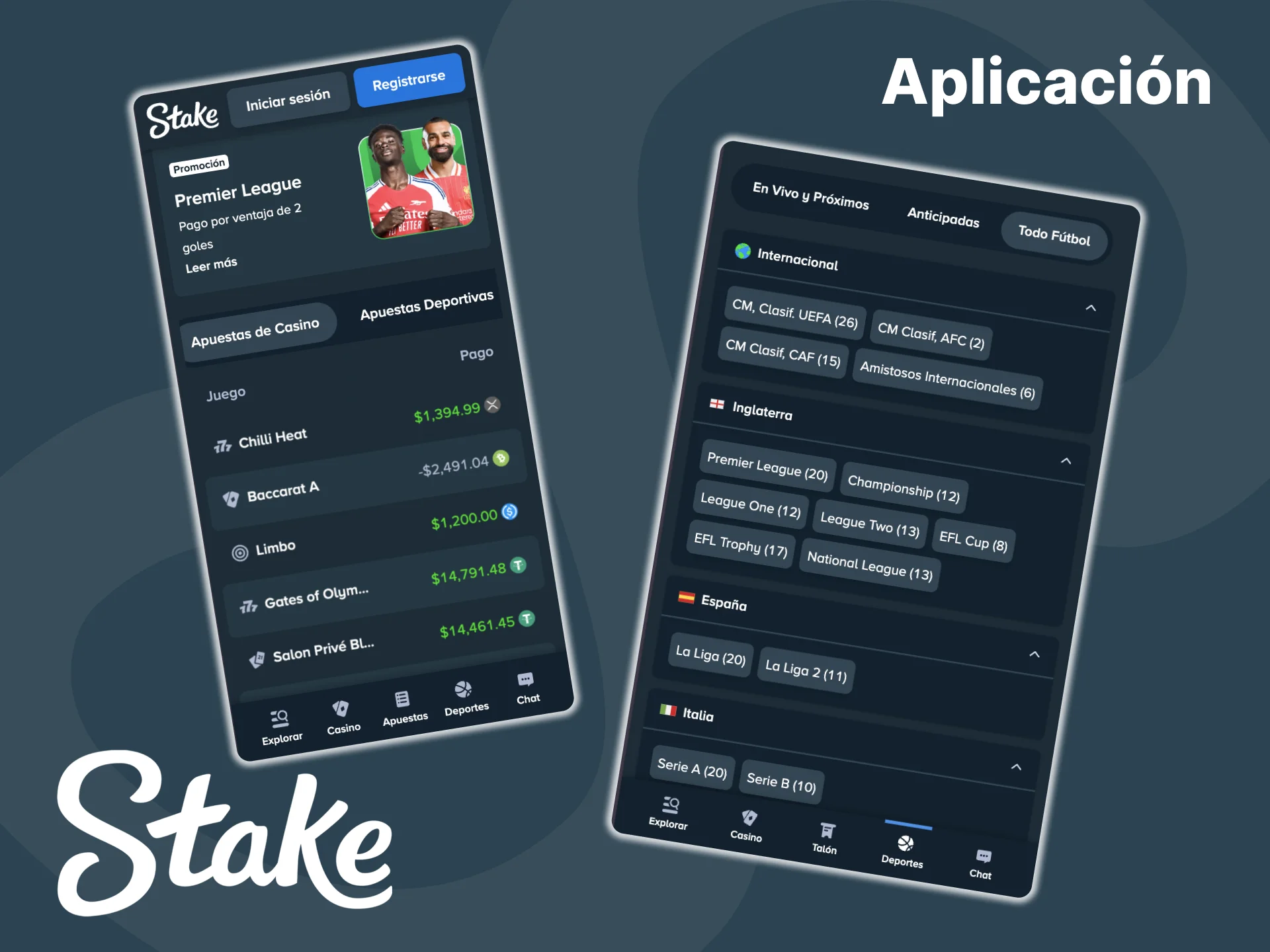 Realiza tus apuestas en partidos de fútbol desde tu dispositivo móvil gracias a la versión PWA de la web Stake, disponible para Android e iOS.