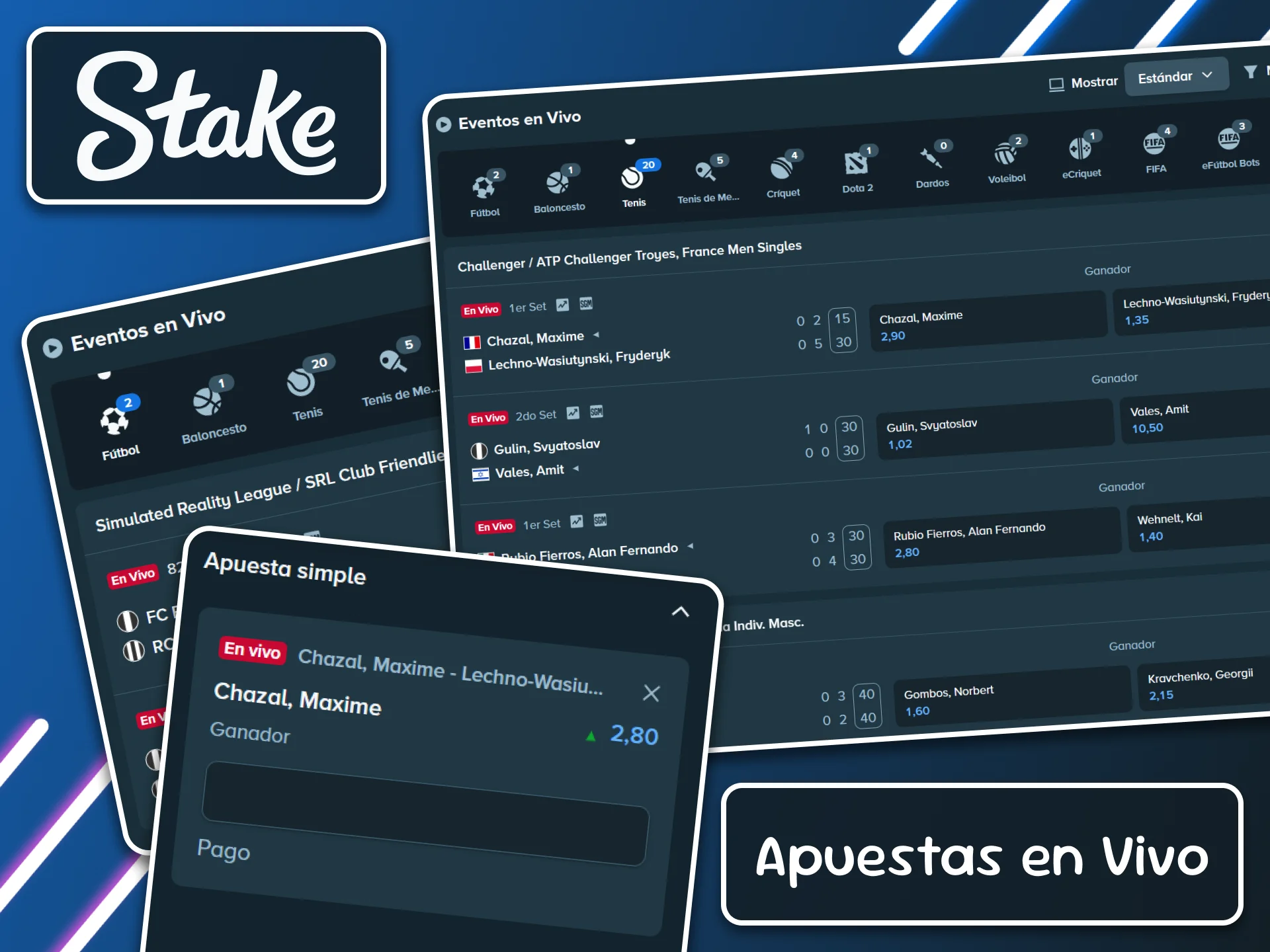 Sigue el partido en directo y apuesta en tiempo real gracias al avanzado sistema de estadísticas en directo de Stake.