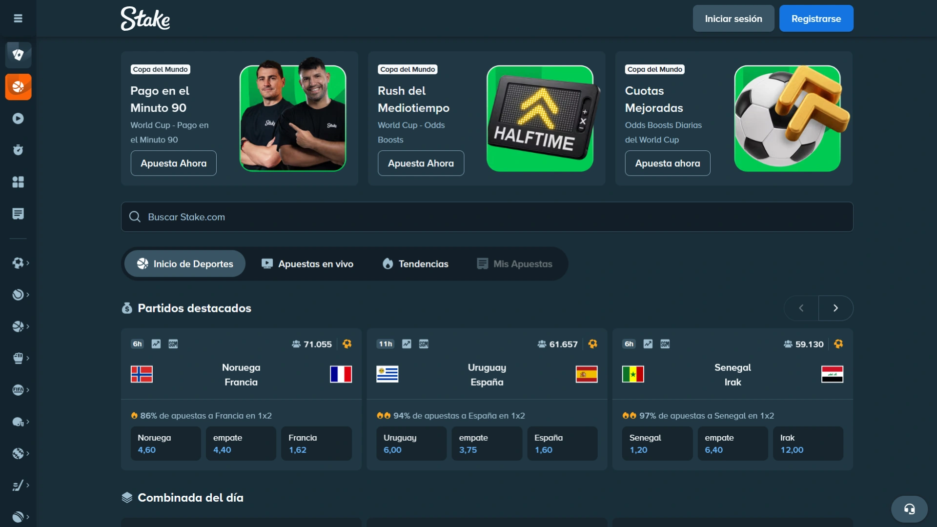 Empieza a apostar en tus deportes favoritos en Stake.